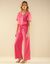 Pantalon uni large et fluide (rose)