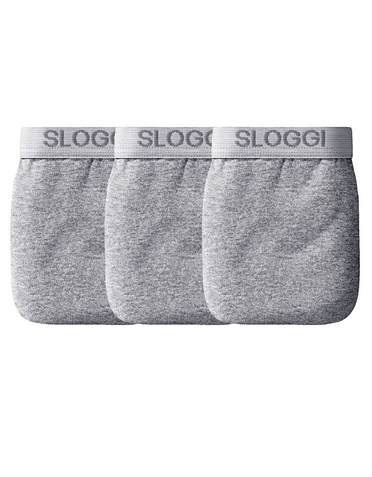 Slip fermé forme midi - lot de 3 (gris chiné) Slip fermé forme midi - lot de 3 (gris chiné)
