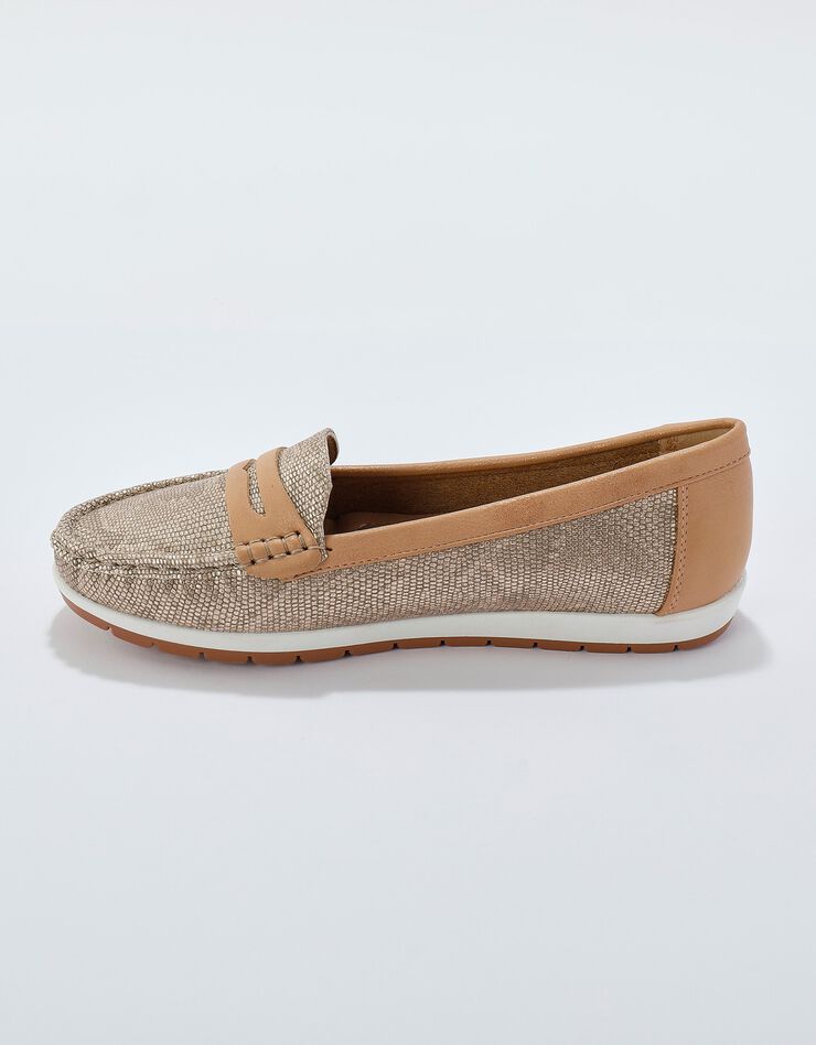 Mocassins fantaisie effet python (doré)
