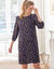 Robe droite manches 7/8ème imprimée (marine / bleu)