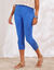 Legging 3/4 macramé, taille élastiquée (bleu)