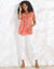 Blouse boutonnée col rond (corail)