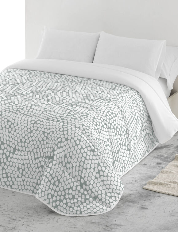 Couette microfibre imprimé confettis 200 g/m² (blanc / gris)