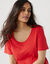 T-shirt col rond manches courtes (rouge)