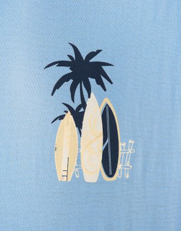Tee-shirt pyjama manches courtes motif surf (bleu ciel) Tee-shirt pyjama manches courtes motif surf (bleu ciel)