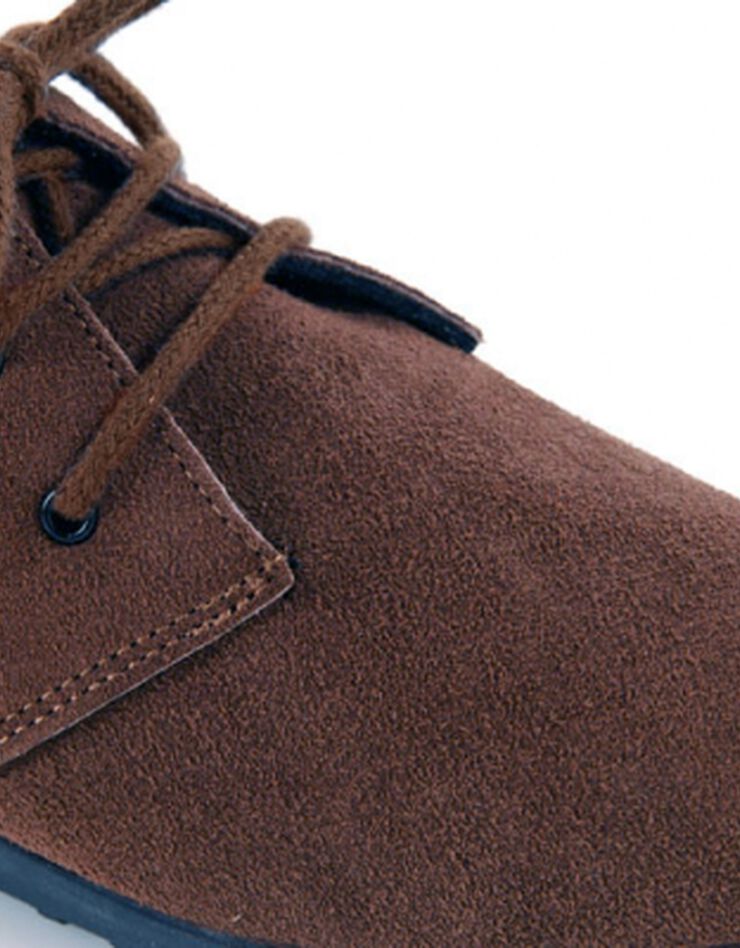 Bottines à lacet en croûte de cuir (marron) Bottines à lacet en croûte de cuir (marron)