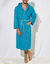Peignoir mixte adulte col capuche éponge bouclette (turquoise)