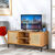 Meuble TV WICKOOD bois et rotin – 2 portes (naturel)