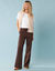 Pantalon large sp&eacute;cial Petites en maille fluide (chocolat)