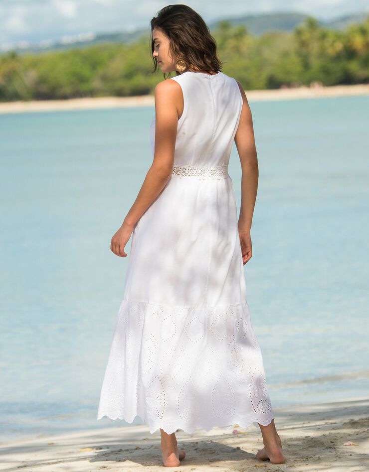 Robe longue, broderie anglaise (blanc) Robe longue, broderie anglaise (blanc)