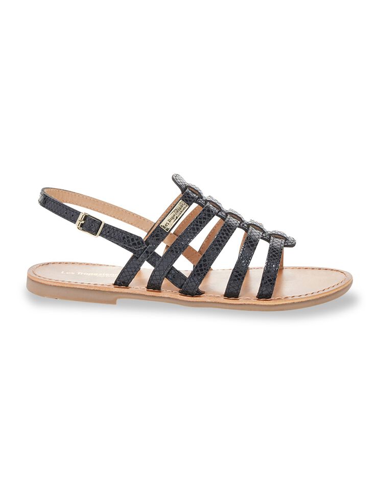 Sandales plates en cuir Hikano (noir)