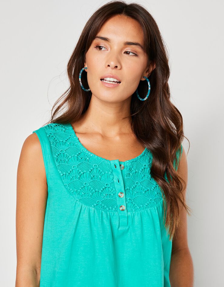 Débardeur à plastron macramé (vert) Débardeur à plastron macramé (vert)