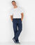 Pantalon 3/4 élastiqué + ceinture assortie (bleu marine)