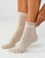 Chaussette chaleur int&eacute;rieur bouclette - lot de 2 paires (&eacute;cru + beige)