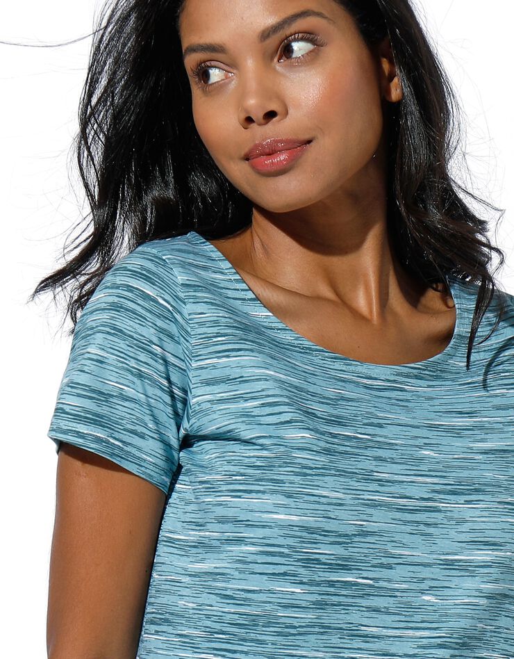 Tee-shirt col rond imprimé chiné (vert chiné) Tee-shirt col rond imprimé chiné (vert chiné)