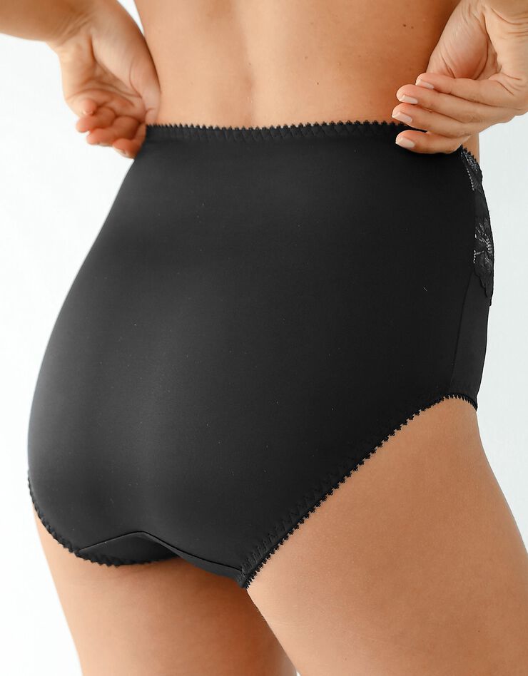 Gaine amincissante dentelle et microfibre (noir)