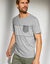 T-shirt rayé manches courtes (gris chiné)