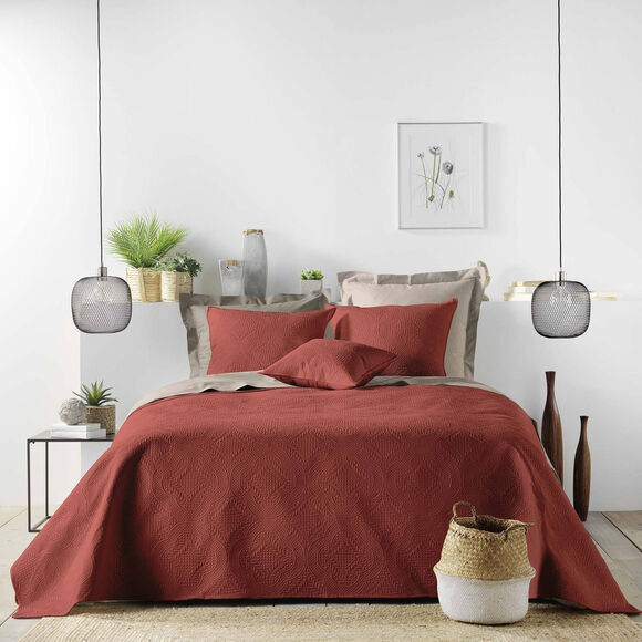 Couvre-lit matelassé uni (terracotta)