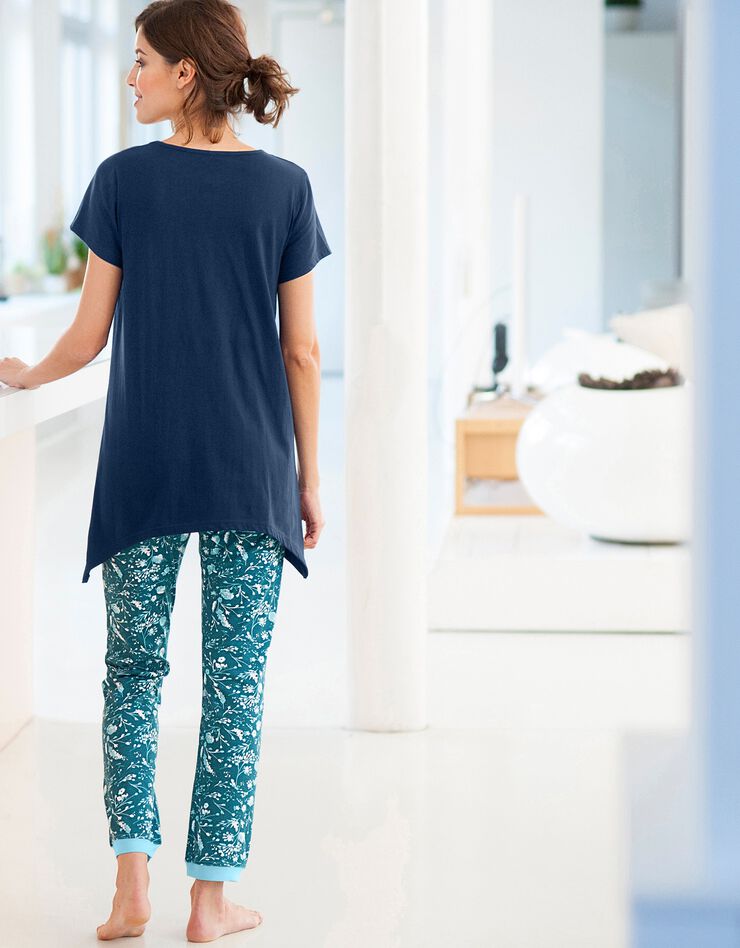 Pantalon de pyjama – fleuri émeraude (émeraude)