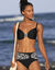 Bas de maillot de bain taille haute uni - effet drapé (noir)