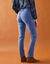 Pantalon droit gainant - petite stature entrej. 75 cm (bleu)