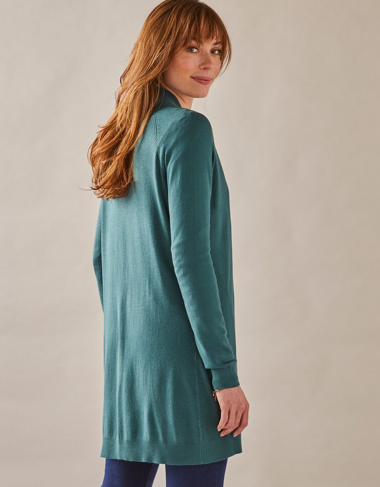 Gilet long porter ouvert (vert grisé) Gilet long porter ouvert (vert grisé)