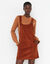 Robe chasuble &eacute;vas&eacute;e, velours c&ocirc;tel&eacute; (caramel)