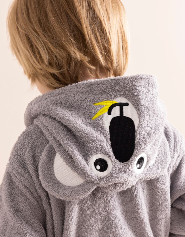 Peignoir de bain enfant personnalisable koala à capuche (gris)