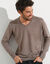 Pull col V 80% laine (taupe clair)