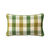 Coussin rectangulaire coton lin carreaux (vert)