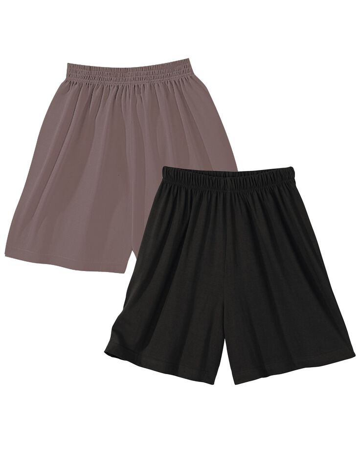 Short effet jupette - lot de 2 (taupe / noir) Short effet jupette - lot de 2 (taupe / noir)