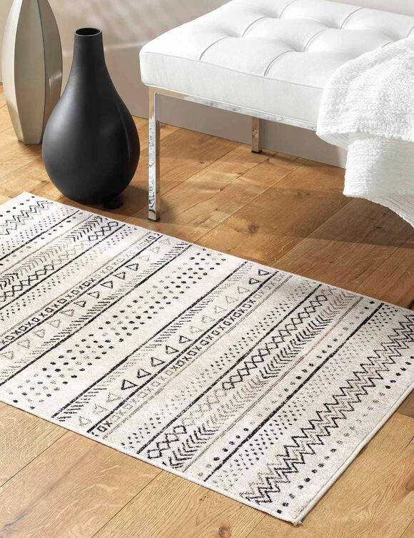 Tapis motif berb&egrave;re, effet vieilli (naturel)