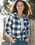 Chemise flanelle motif vichy bicolore (marine / écru)
