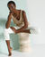 Pull sans manches col V (beige)