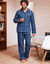Pyjama carreaux en pilou (bleu)