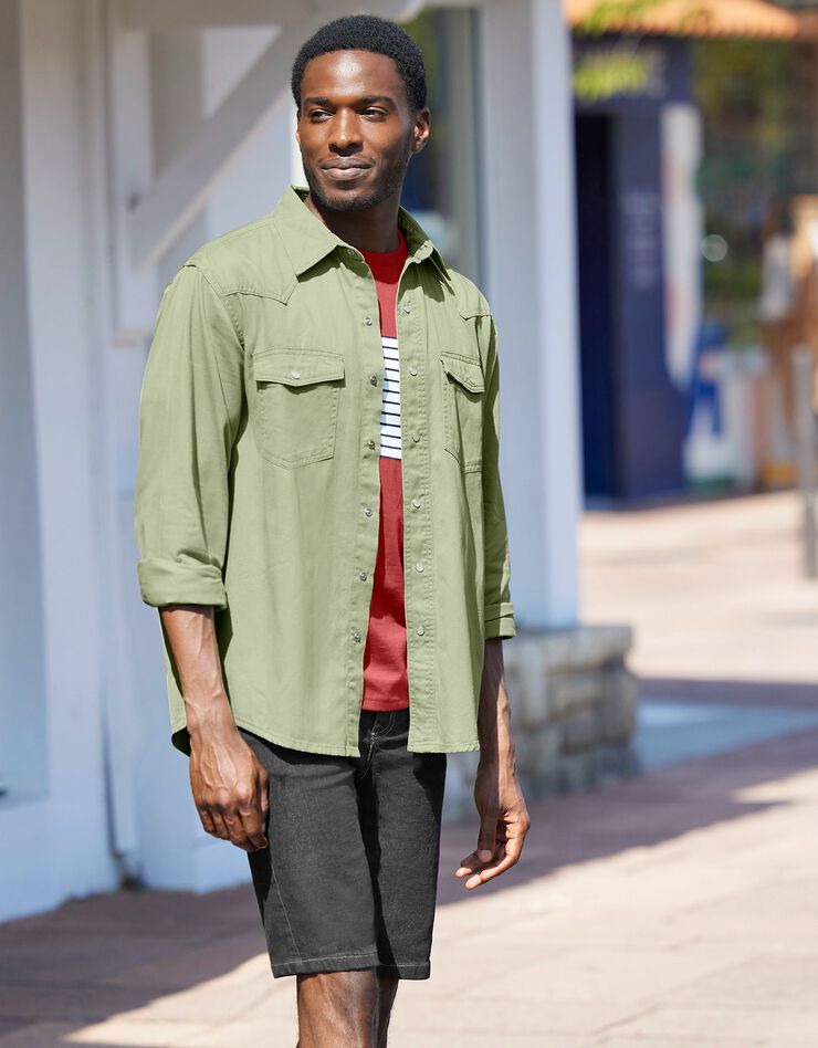 Chemise jean "western" (kaki) Chemise jean "western" (kaki)
