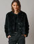 Veste duveteuse boutonn&eacute;e, manches longues (noir)