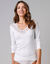 T-shirt manches longues coton et dentelle  - lot de 2 (blanc)