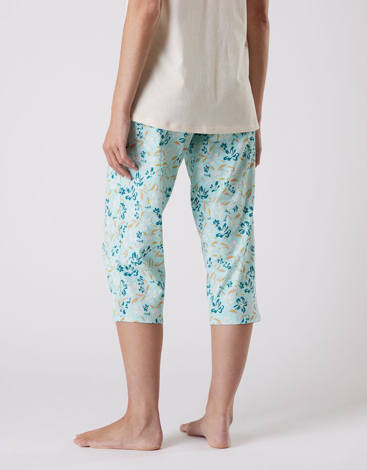 Pantalon court pyjama imprimé floral (aqua) Pantalon court pyjama imprimé floral (aqua)