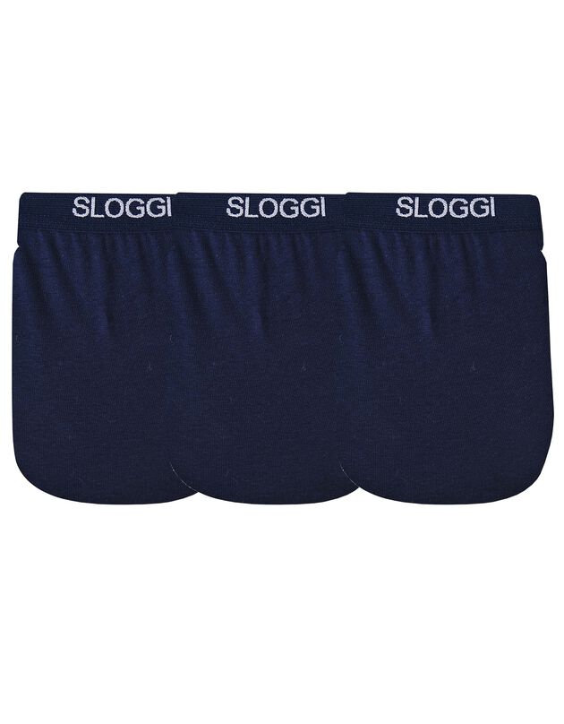 Slip fermé forme mini  - lot de 3 (marine)