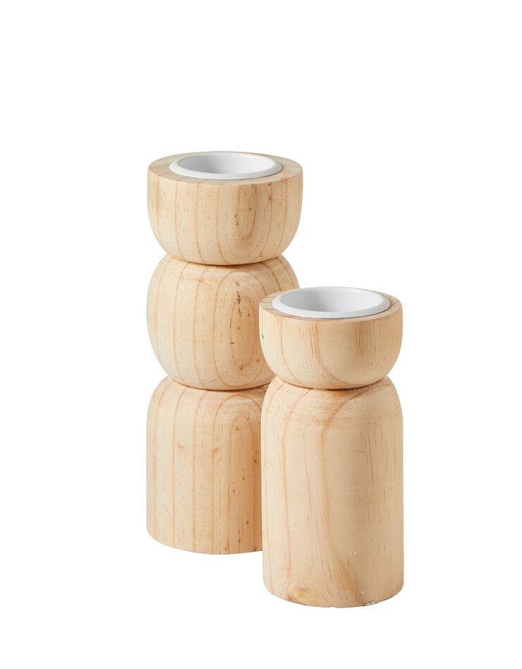 Porte bougie photophore en bois (bois) Porte bougie photophore en bois (bois)