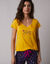 T-shirt de pyjama manches courtes imprimé Estrella  (jaune)