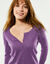 Cardigan boutonné col rond uni (parme)