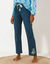 Pantalon de pyjama imprimé placé (bleu foncé)
