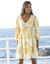 Robe courte imprimé fleuri (écru / curry)