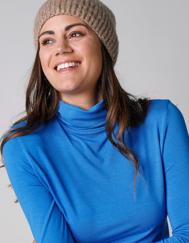 Sous-pull uni col roulé viscose stretch (bleu dur) Sous-pull uni col roulé viscose stretch (bleu dur)