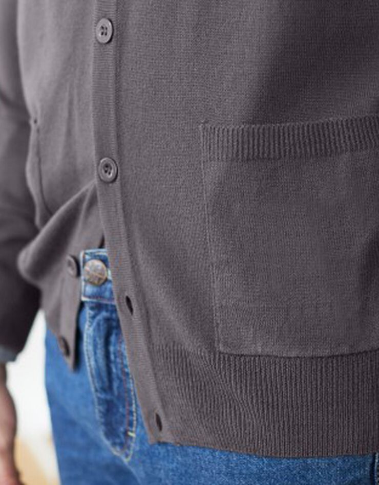 Gilet boutonné manches longues (anthracite) Gilet boutonné manches longues (anthracite)