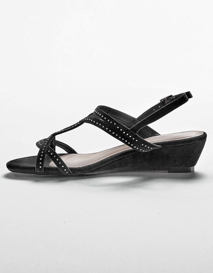 Sandales sequins compensées (noir)