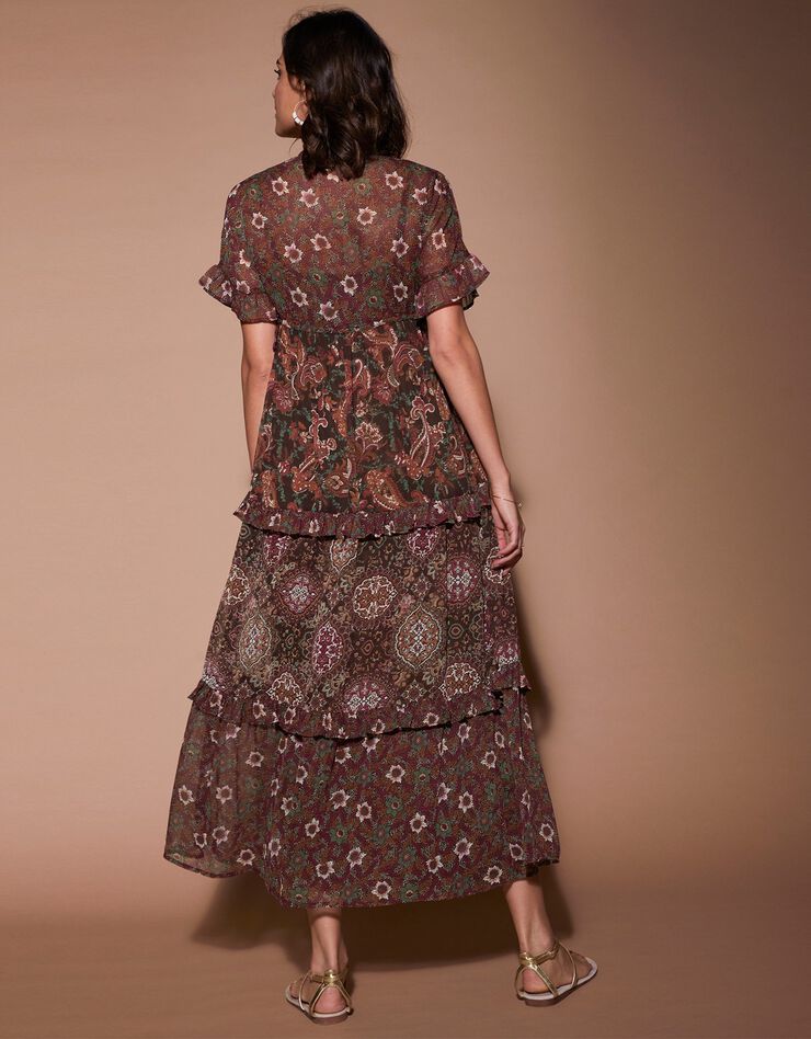 Robe longue voile imprimé (chocolat) Robe longue voile imprimé (chocolat)