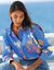 Chemise imprimé fleuri maxi, coton (bleu / multicolore)